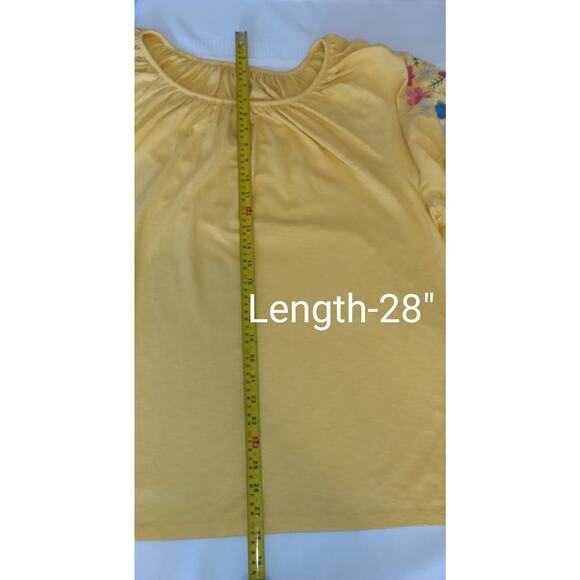 Talbots Yellow Embroidered Tunic Top Women's Plus Sz 3X Bohemian Festival Boho - Picture 7 of 14